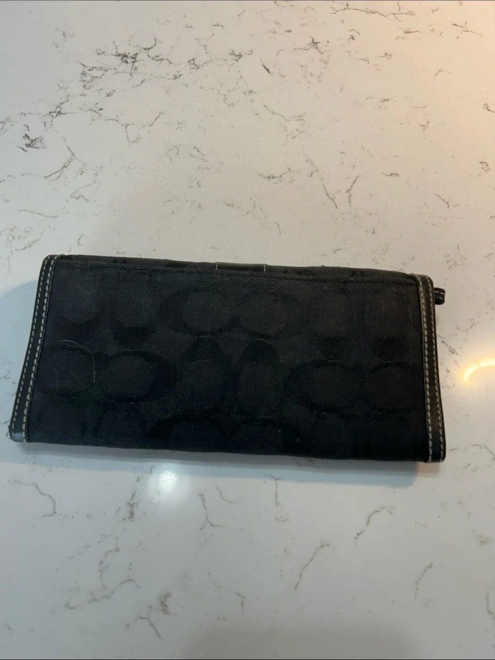 Coach Black Signature Continental Wallet